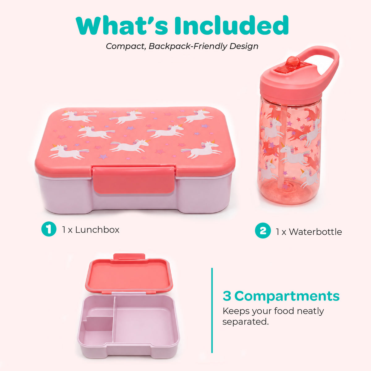 MOON Krazii Buddies Kids Lunchbox & Water Bottle Set