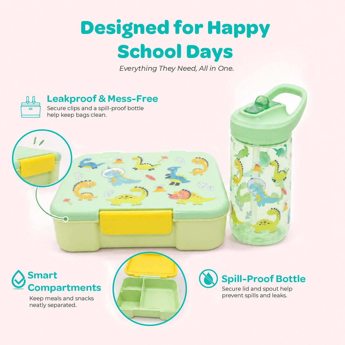 MOON Krazii Buddies Kids Lunchbox & Water Bottle Set