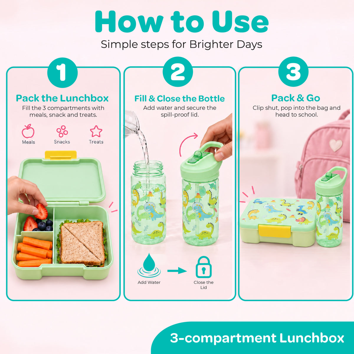 MOON Krazii Buddies Kids Lunchbox & Water Bottle Set