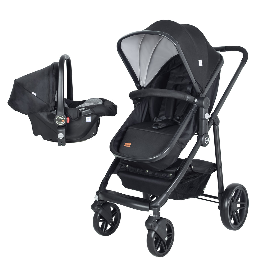 3 in 1 stroller with car seat and bassinet The Moon Brand Tres Baby Stroller 3in1 Baby Carriage Travel System Convertible into Bassinet, Stroller & Car Seat Lightweight Baby Trolley for 0m+ infant, Up to 22kg