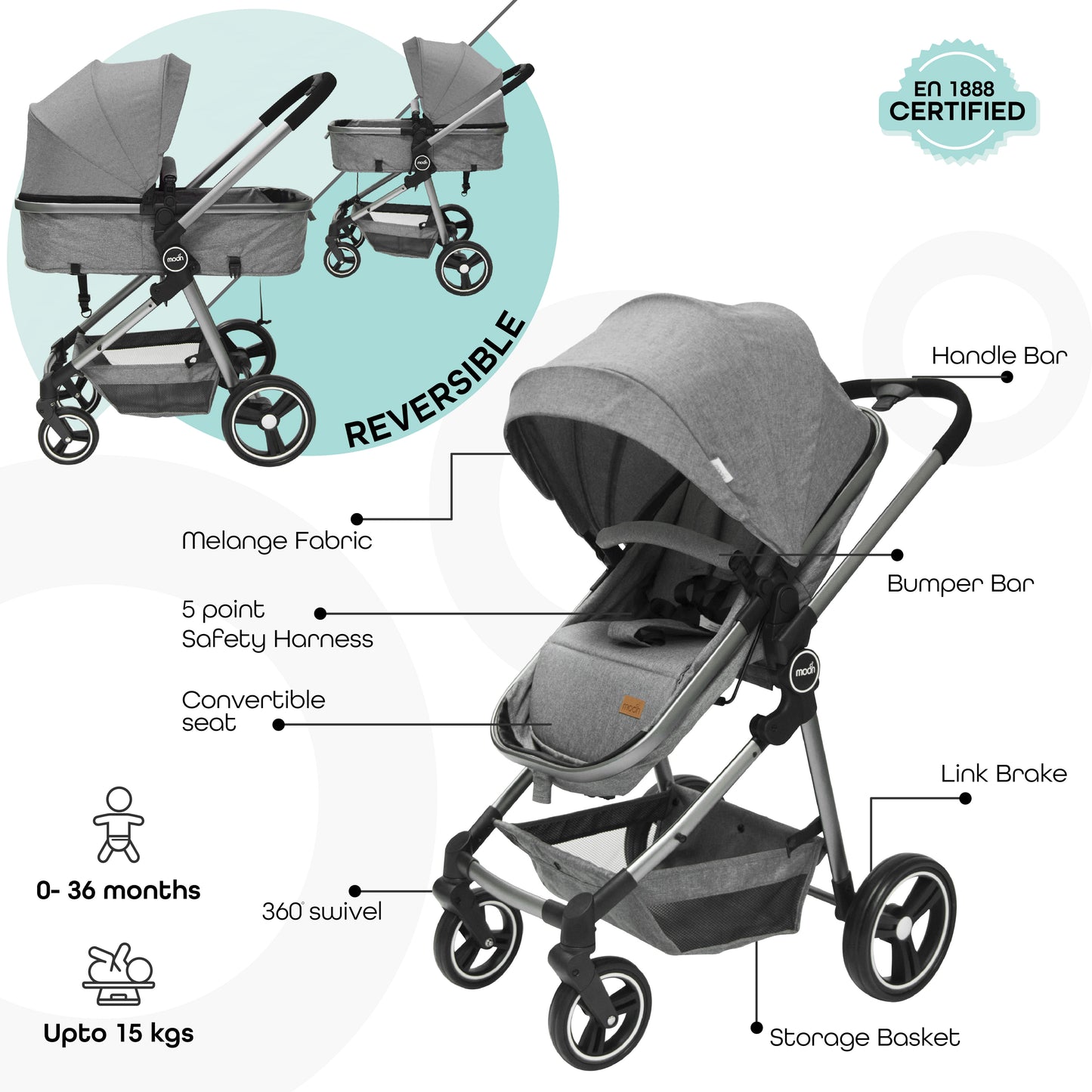 MOON Pro - 2 in 1 Stroller