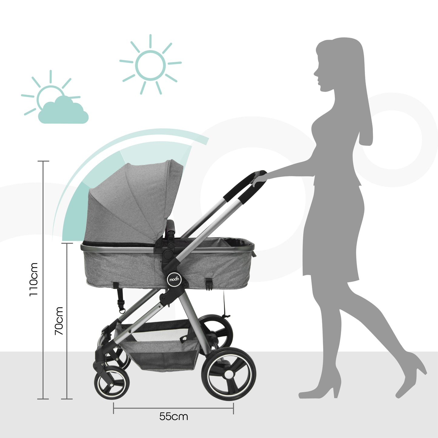 MOON Pro - 2 in 1 Stroller