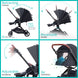 MOON Riche Advanced Baby Stroller (360° Rotating Handle, Black) / Moms Travel Bag / Good Night Spiral Toy / Cup Holder - The Moon Brand™