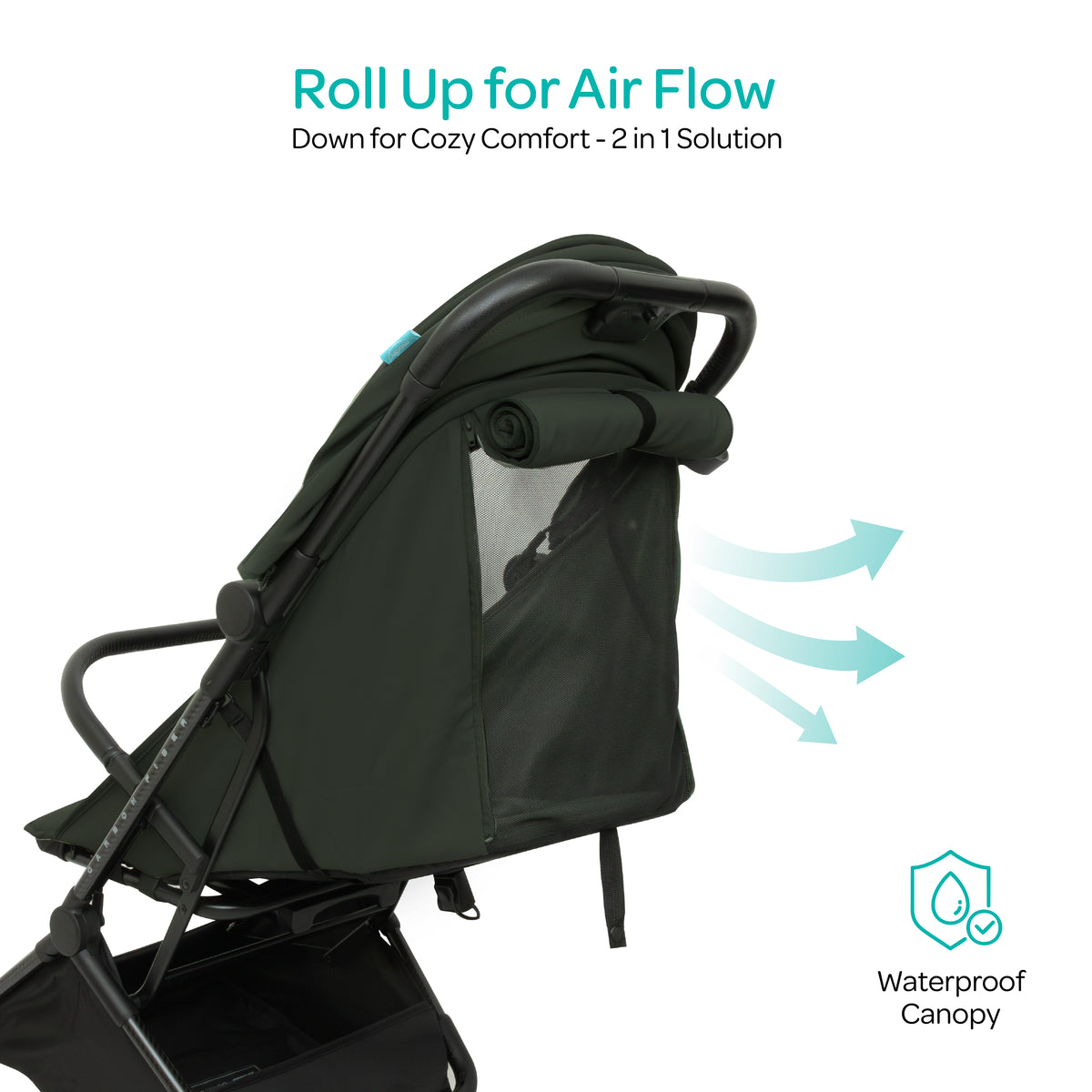 The MOON Brand Tripzi Carbon Fiber Cabin Stroller – Ultra-Lightweight Travel-Ready Stroller with Easy Fold, Five-Point Safety Harness & Leather Handle - The Moon Brand™