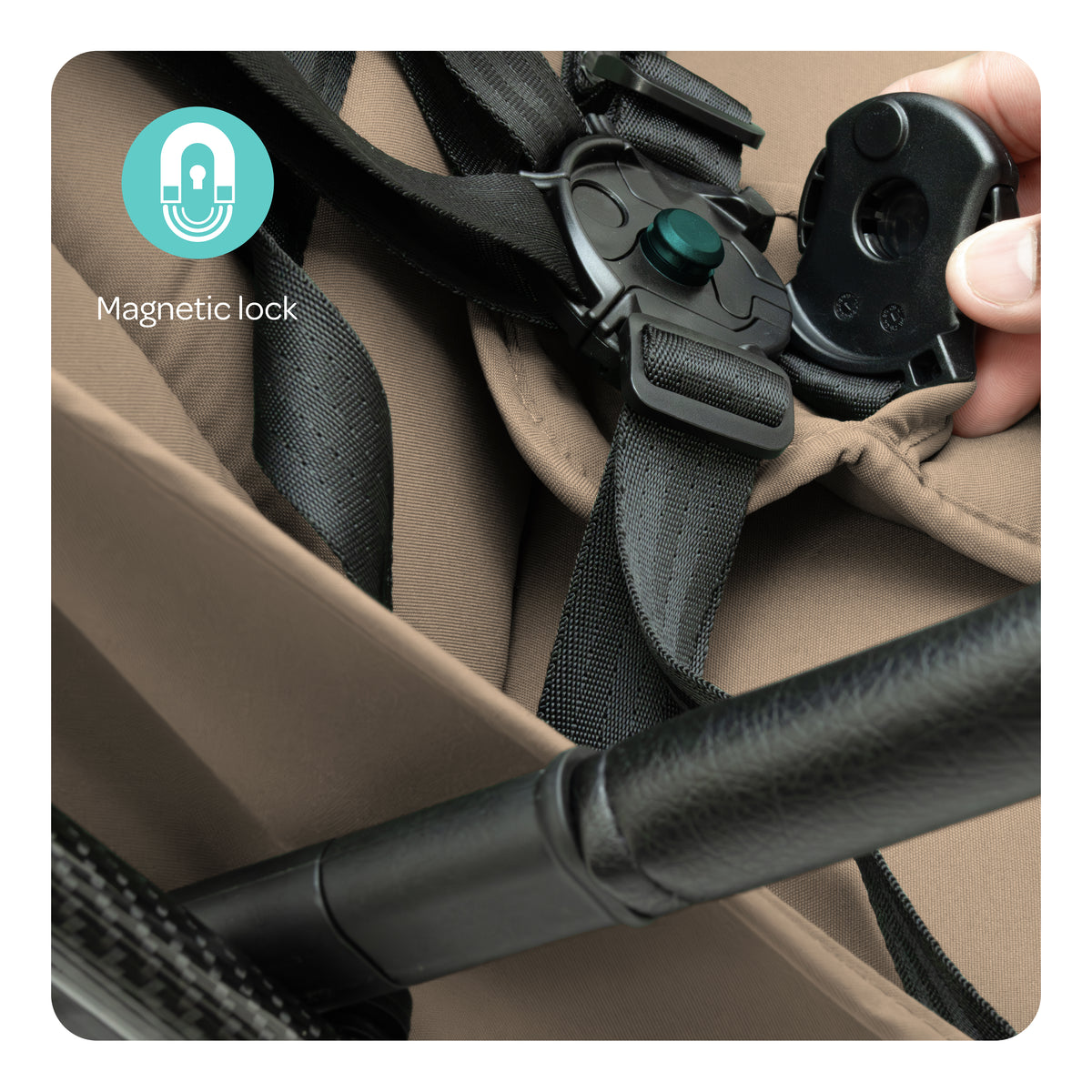 The MOON Brand Tripzi Carbon Fiber Cabin Stroller – Ultra-Lightweight Travel-Ready Stroller with Easy Fold, Five-Point Safety Harness & Leather Handle - The Moon Brand™