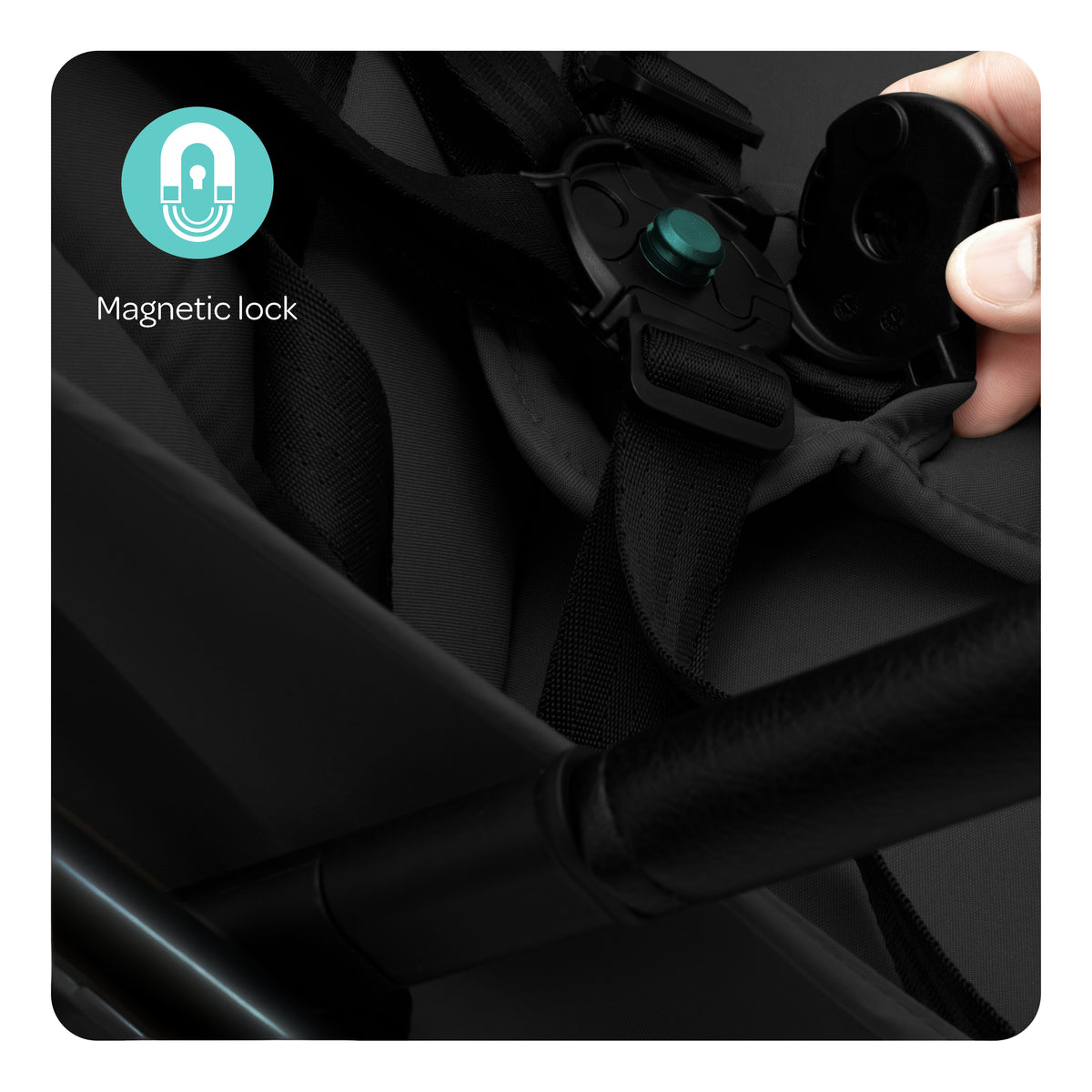 MOON Alora Lightweight Baby Stroller- Ultra Compact Cabin-Size Fold & UPF Canopy | 0-3 Years, Black — The Moon Brand product image