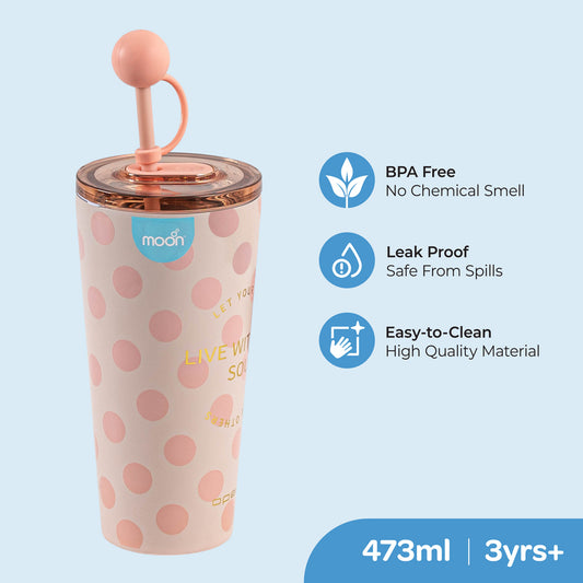 MOON Double Wall Smoothie Cup With Straw
86x86x206mm
473ml / 16oz-White