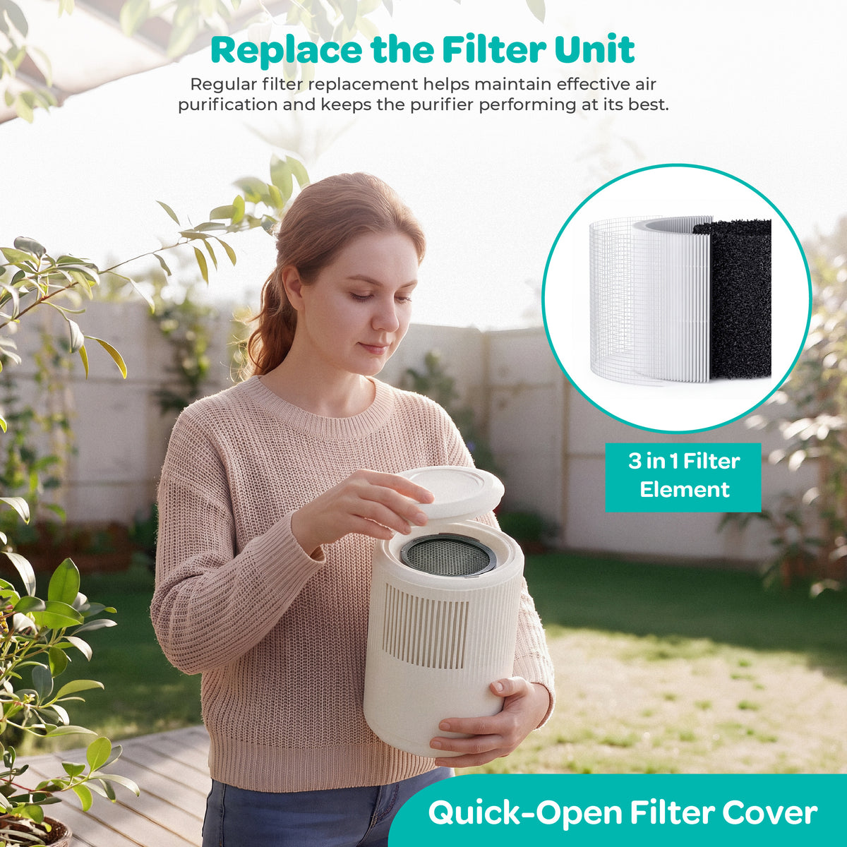 MOON Oxipure Baby Nursery Air Purifier, HEPA, Child Lock, 5–10 m² - White