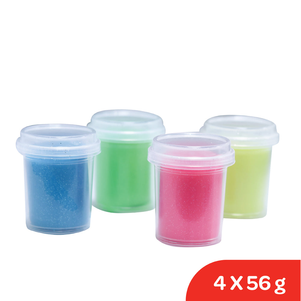 MOON Glitter Dough Creations Set of 4  for 3+ Years – Multi Color – 4 x 56g