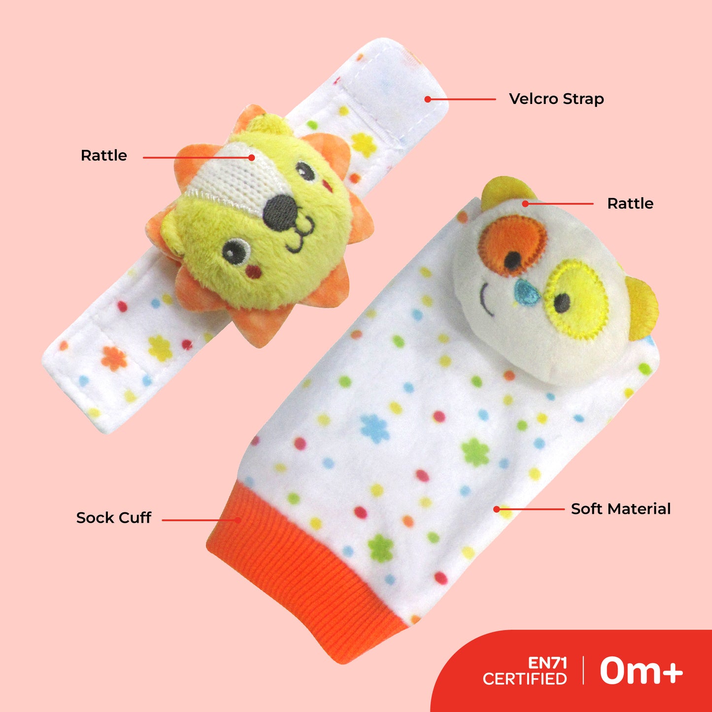 MOON Swing Grey / MOON Organic Sleep Gown Set of 2 (Grey,zig-zag Print) / MOON Foot and Wrist Rattle (Set of 4) / MOON Baby Teether Rattle - Soft Ball