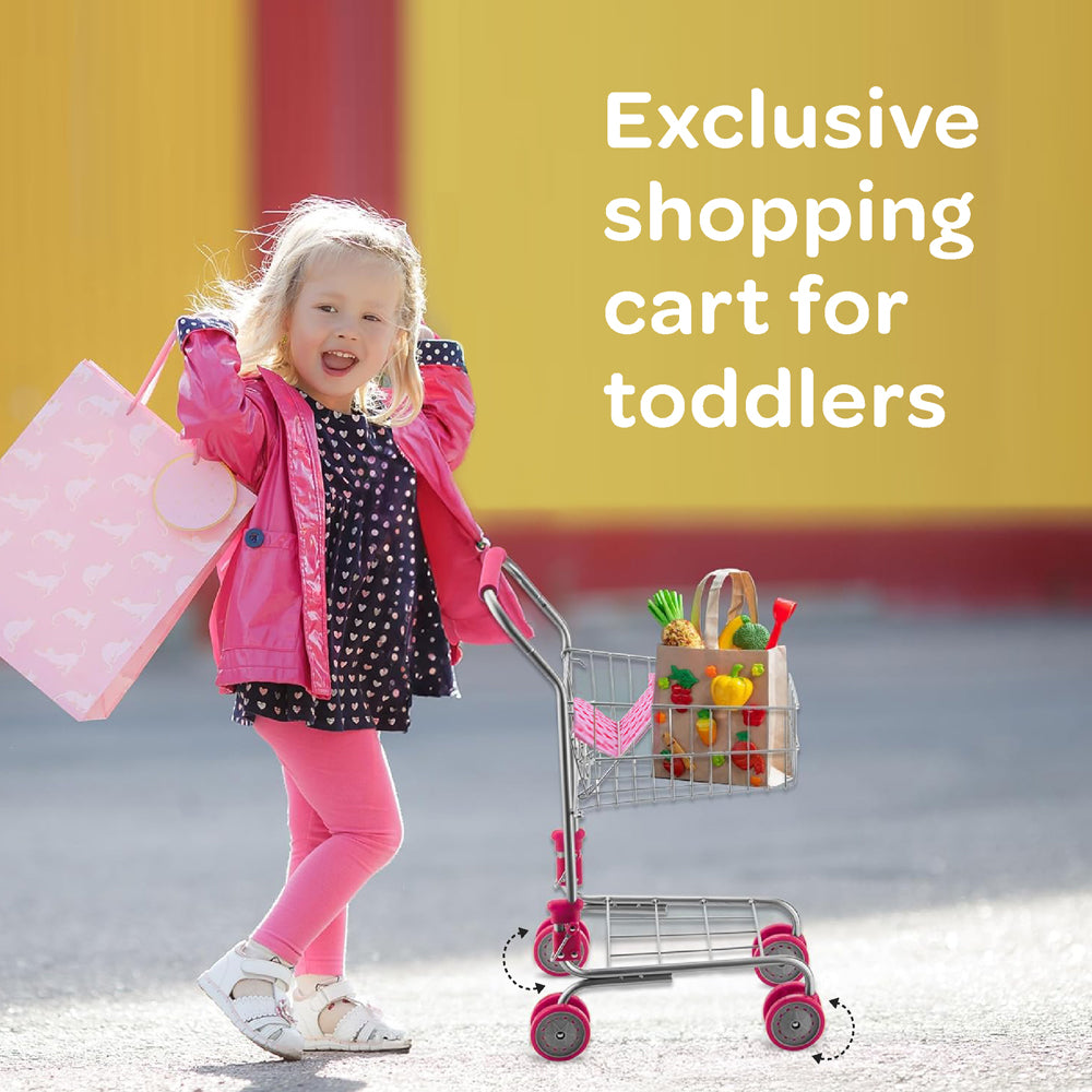 MOON Toy Shopping Trolley-Pretend to play-Pink — The Moon Brand product image