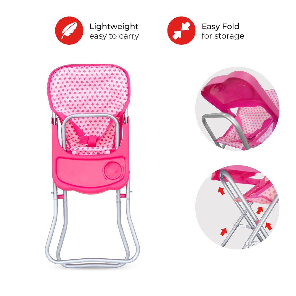 MOON Toy Doll Highchair-Pretend to play-Pink