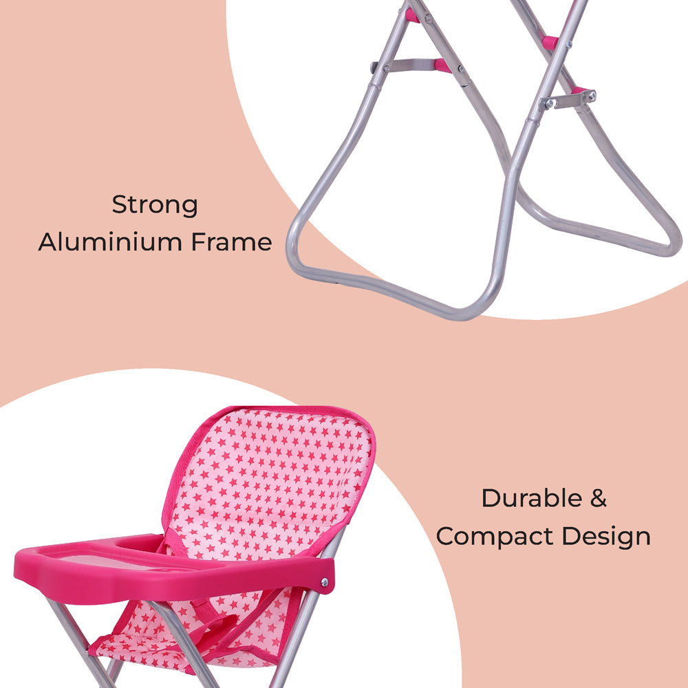 MOON Toy Doll Highchair-Pretend to play-Pink