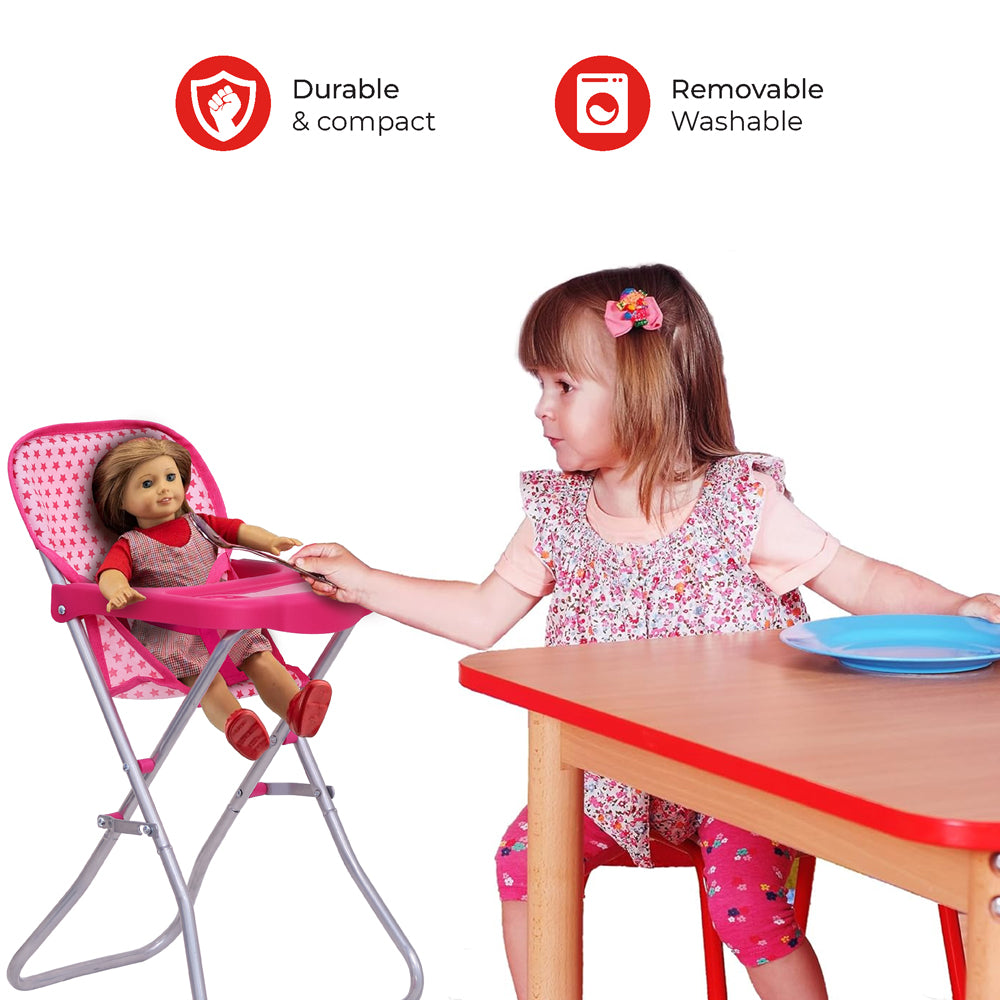 MOON Toy Doll Highchair-Pretend to play-Pink