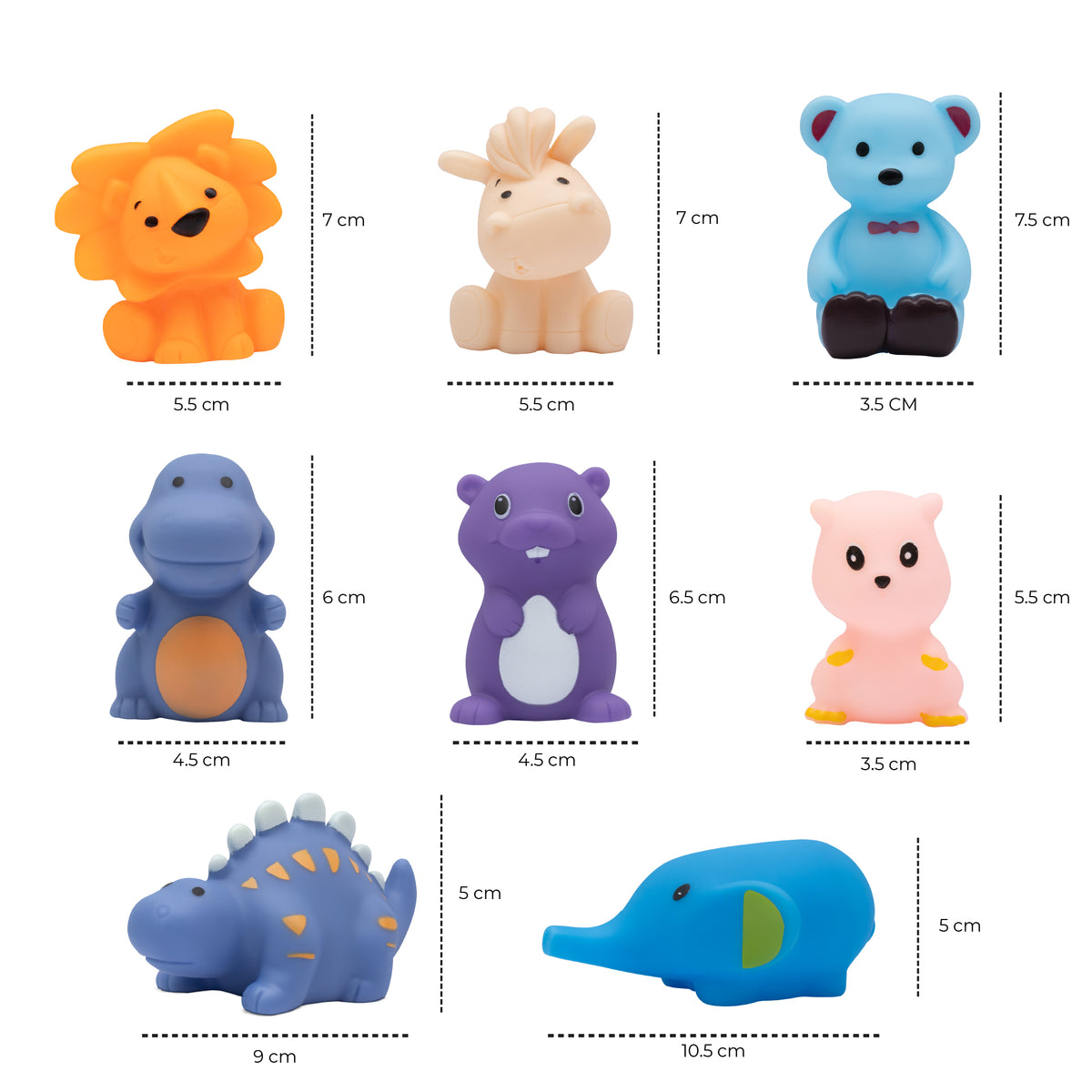 Moon Splash and Play Baby Bath Toys with Squeaker for Toddlers - Pack of 8 — The Moon Brand product image