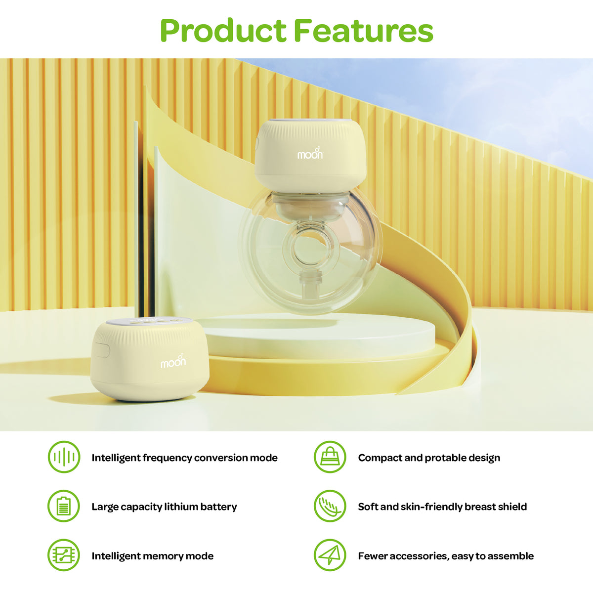 MOON Wearable Double Electric Breast Pump – Hands-Free