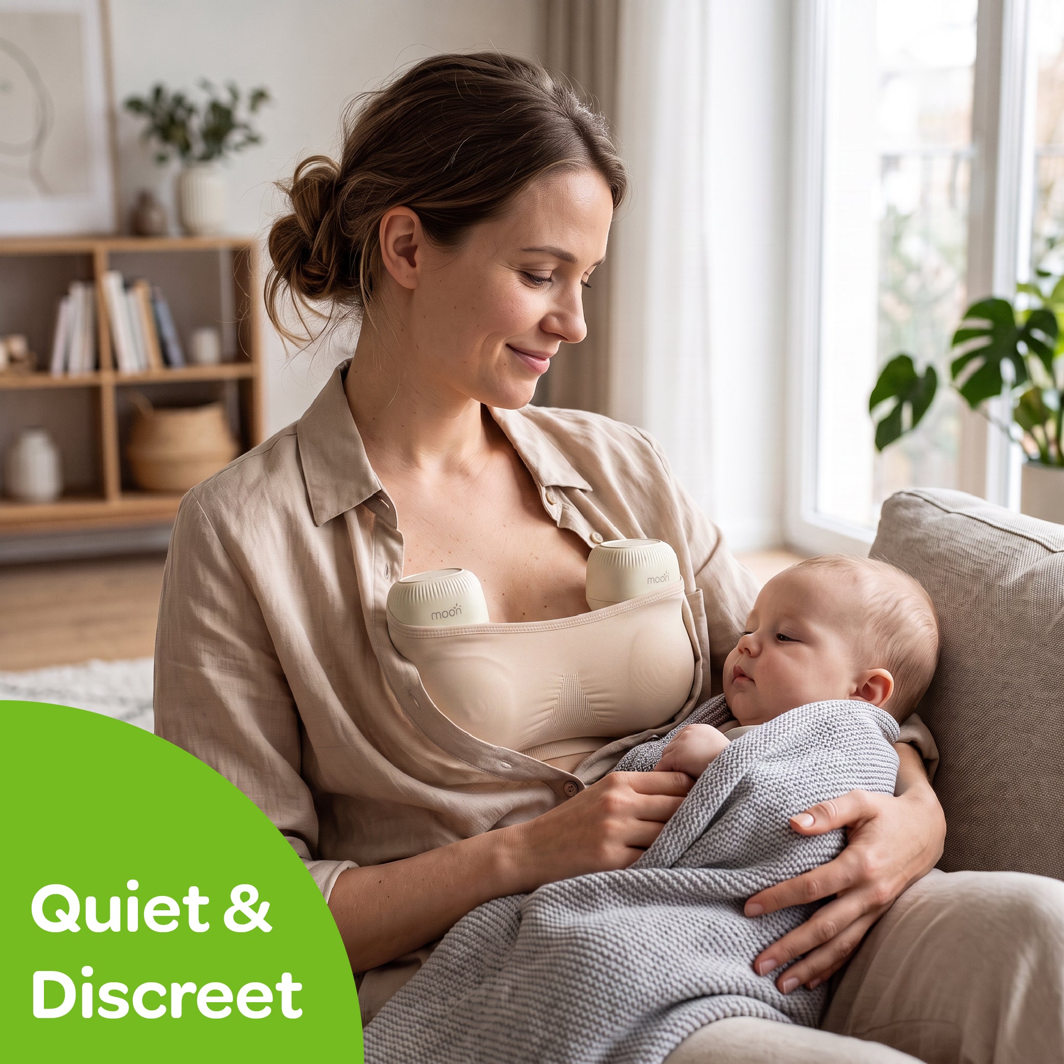 MOON Wearable Double Electric Breast Pump – Hands-Free