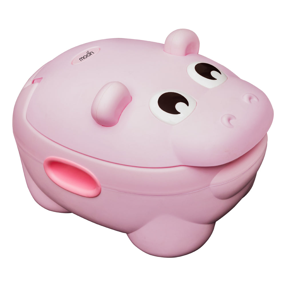 MOON Baby Potty Hippo with PU Cushion (Pink) / MOON Disposable Toilet Seat Cover (Dino, 66 x 63 cm)