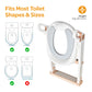 MOON Kids Step Stool Potty Trainer Seat (White and Gold) / MOON Disposable Toilet Seat Cover (Dino, 66 x 63 cm)