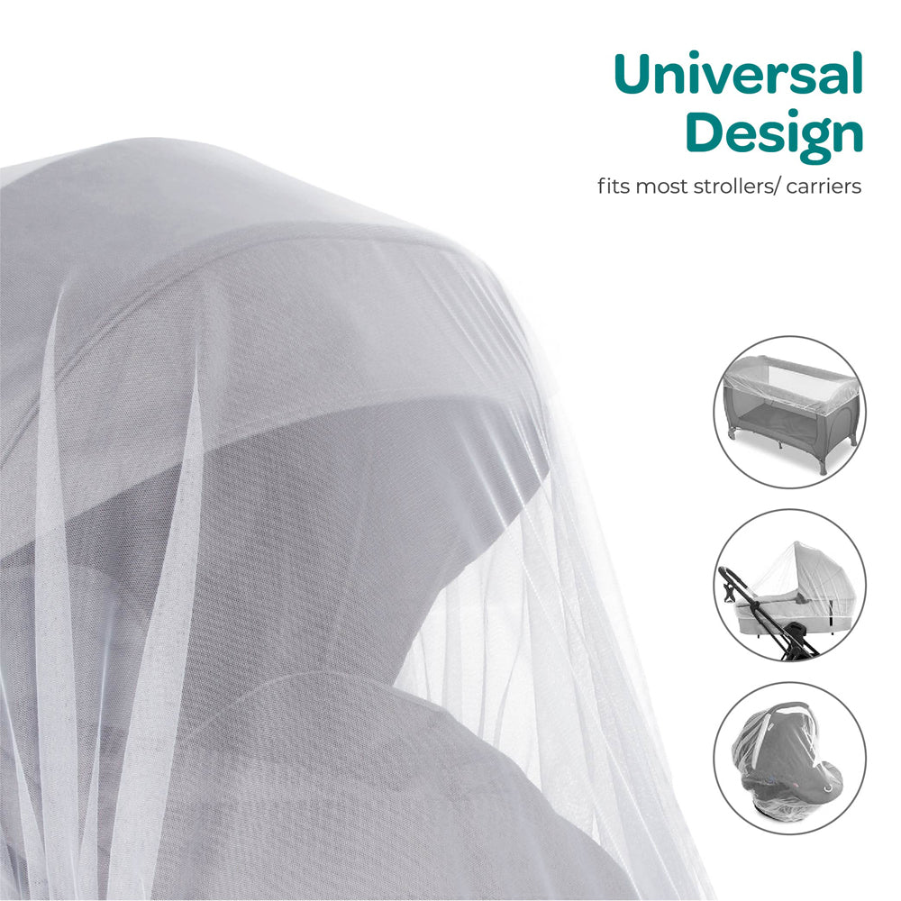 MOON Universal Stroller Mosquito Net, Breathable Mesh Net- for Stroller-White