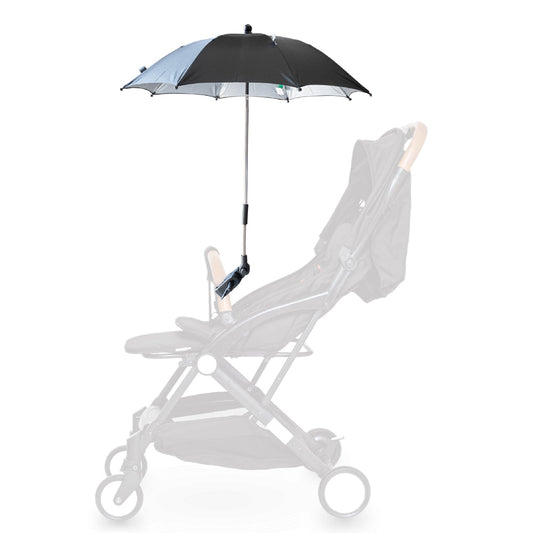 MOON waterproof Baby Stroller Umbrella with 180 Degree adjustable arm- Universal Clip-Black