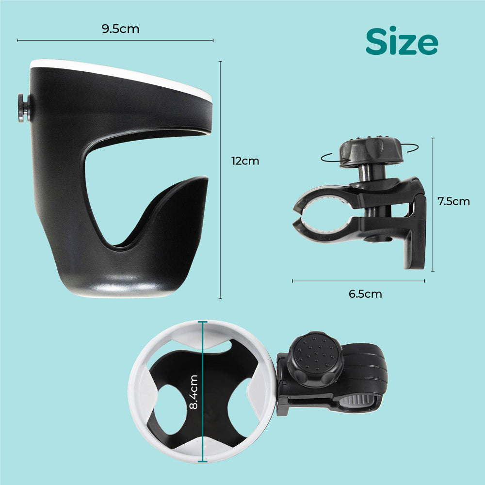 MOON Universal Cup Holder-360 Degree Rotating-Black