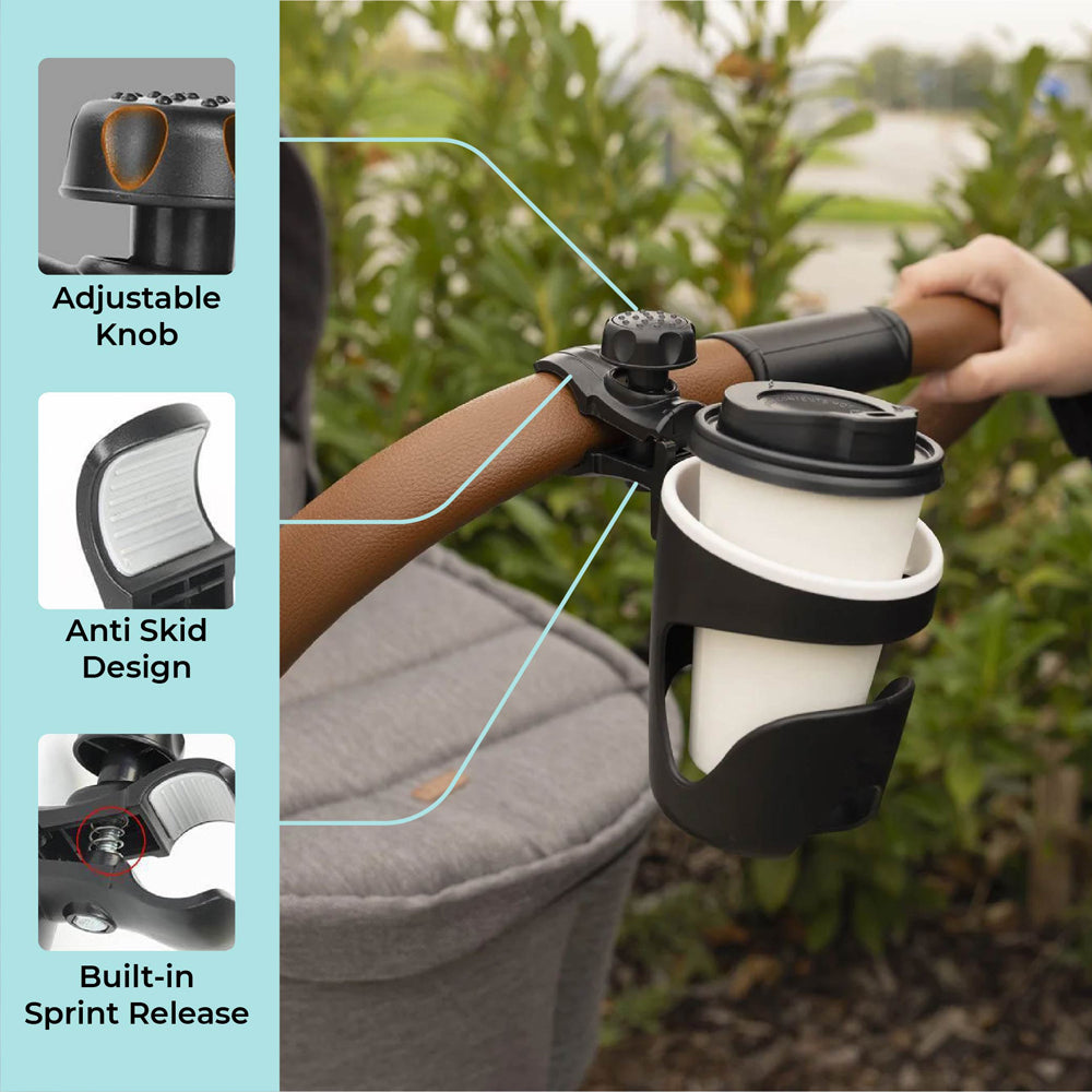 MOON Universal Cup Holder-360 Degree Rotating-Black