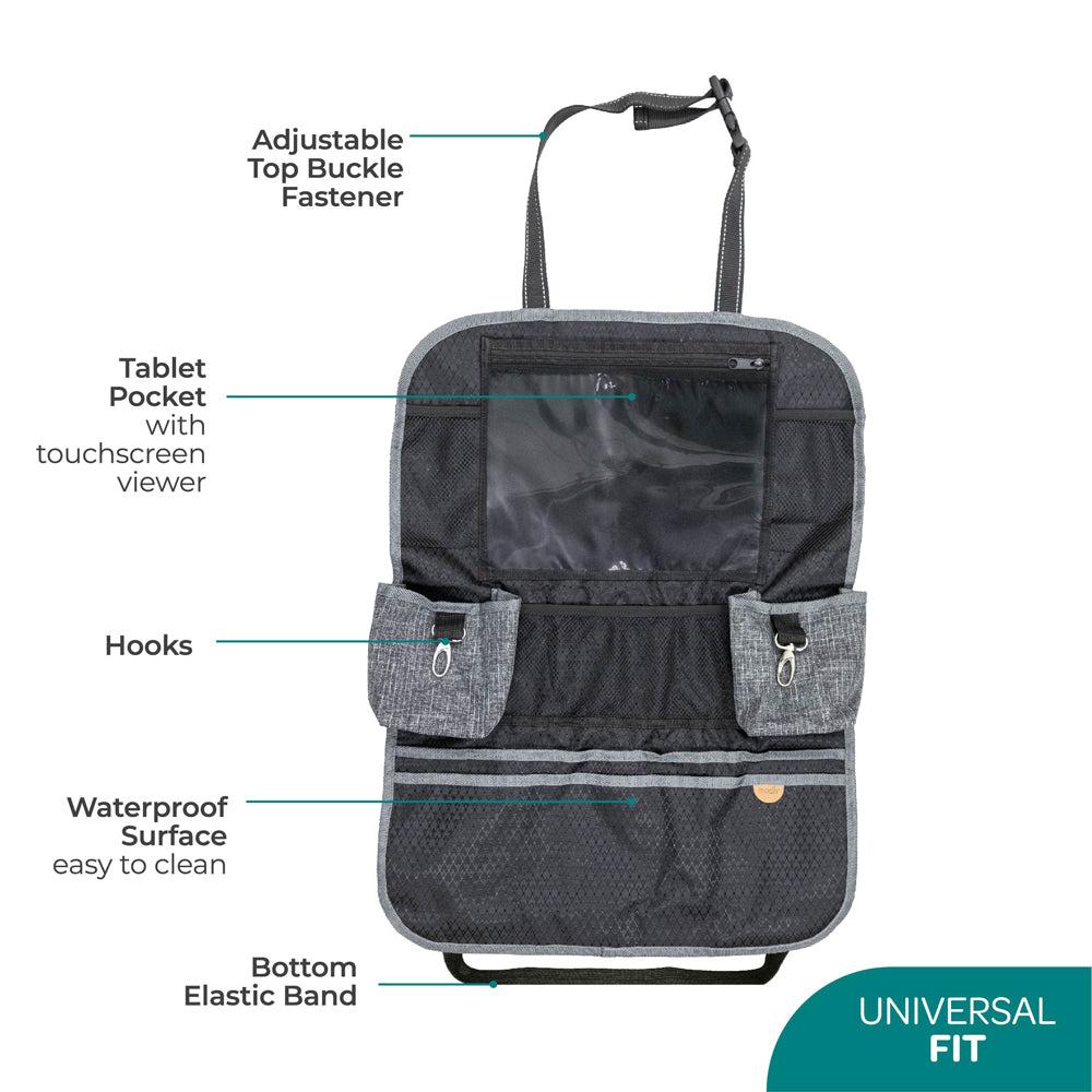 MOON Baby Back Seat Organizer –Waterproof Surface-Universal Fit-9 Multi-functional Pockets-Black Prismatic