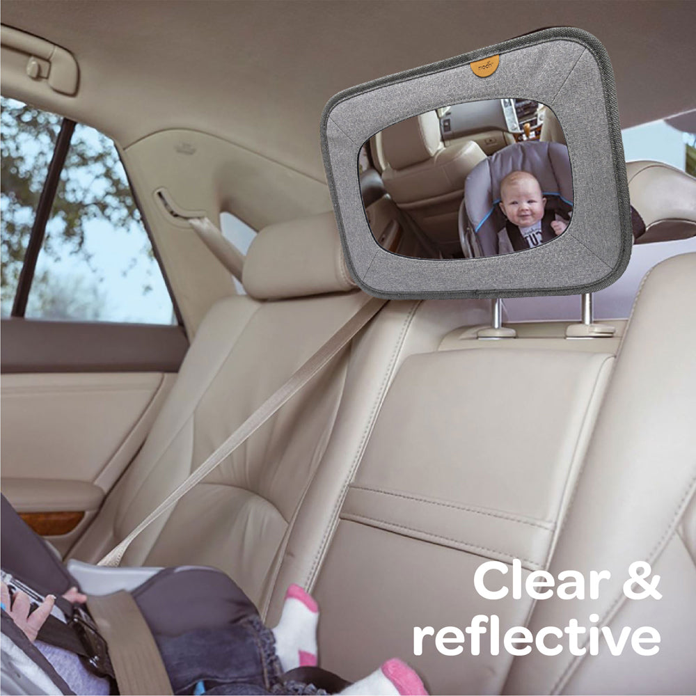 MOON Baby Back Seat Mirror - Universal Fit, Anti-Slip, 360-Degree -Grey