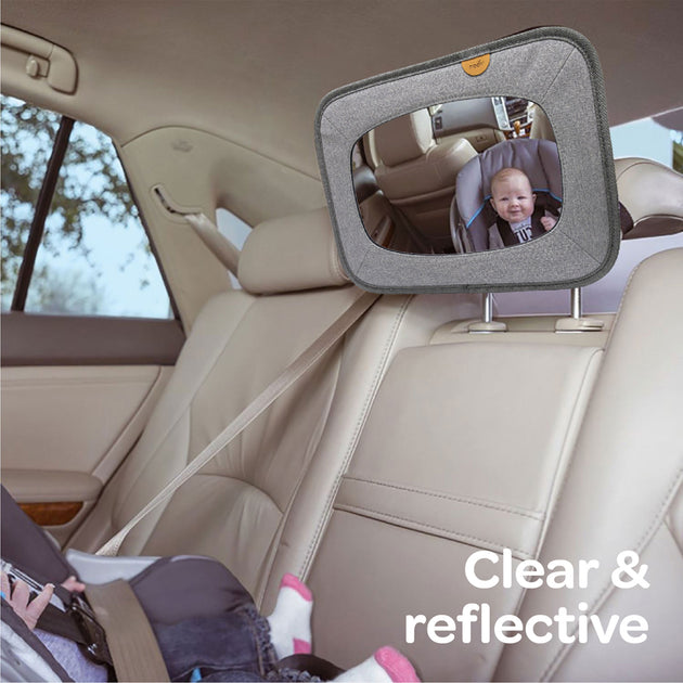 MOON Baby Back Seat Mirror - Universal Fit, Anti-Slip, 360-Degree -Grey