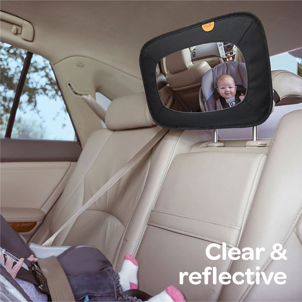 MOON Sumo Baby/Infant Car Seat (0-6 Years, 0-25 Kg, Navy Blue ) / Baby Back Seat Mirror (Black Twill) / Baby Back Seat Organizer (Black Twill) - The Moon Brand™