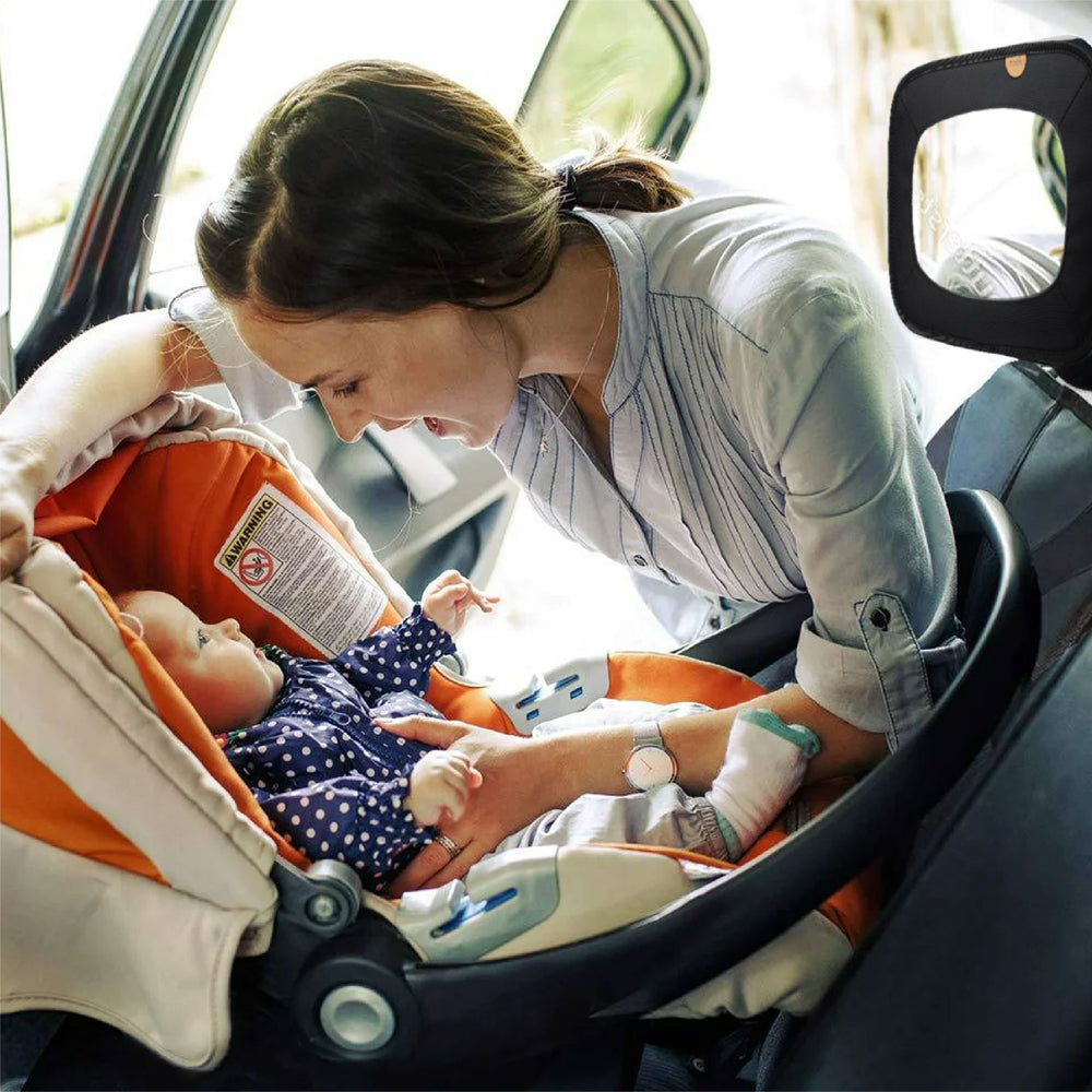 MOON Sumo Baby/Infant Car Seat (0-6 Years, 0-25 Kg, Navy Blue ) / Baby Back Seat Mirror (Black Twill) / Baby Back Seat Organizer (Black Twill) - The Moon Brand™