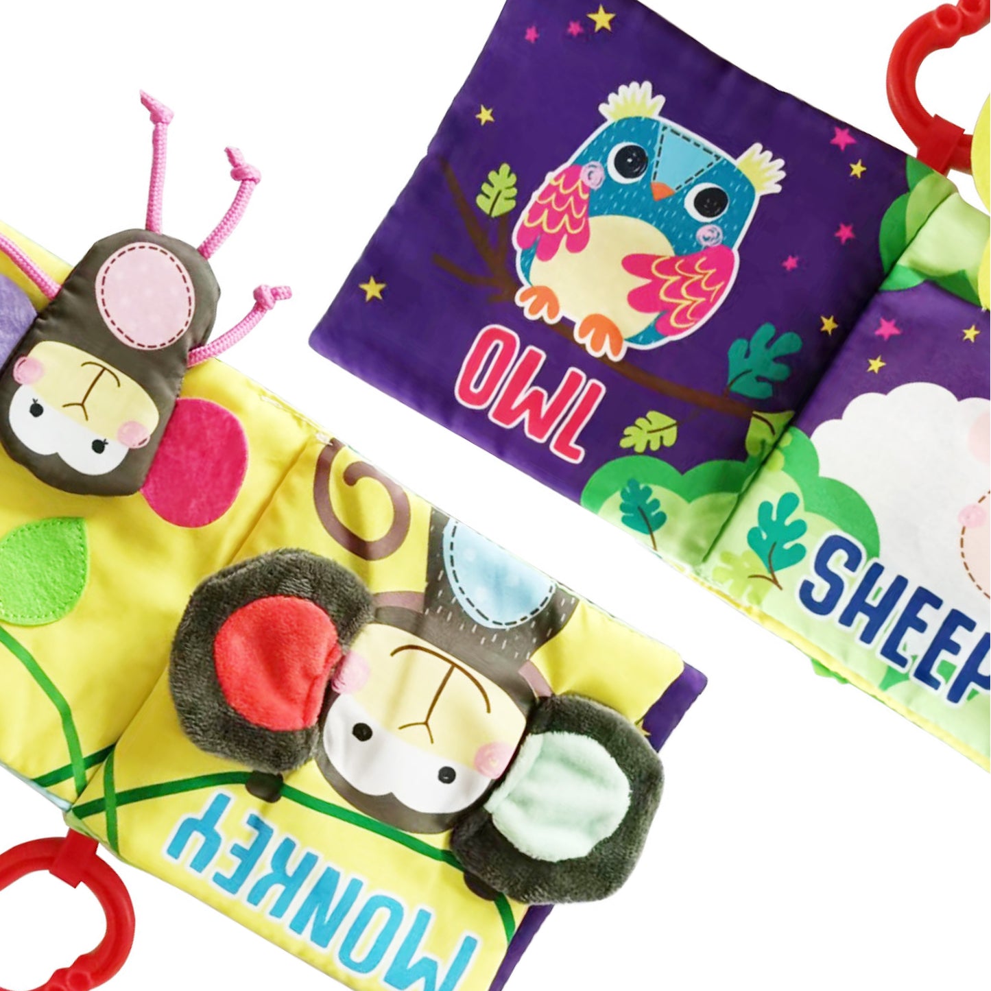 MOON Perky Playmat (Jungle) / MOON Organic Feeding Nursing Pillow (White, Organic Fabric) / MOON Soft Cloth Book (Animals)
