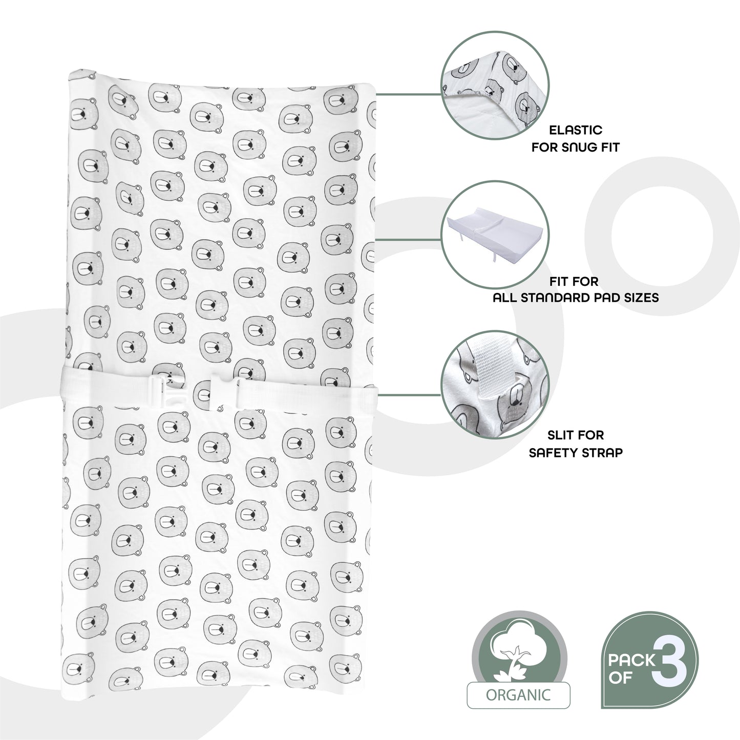 MOON Changing pad sheets 3 IN 1 PACK