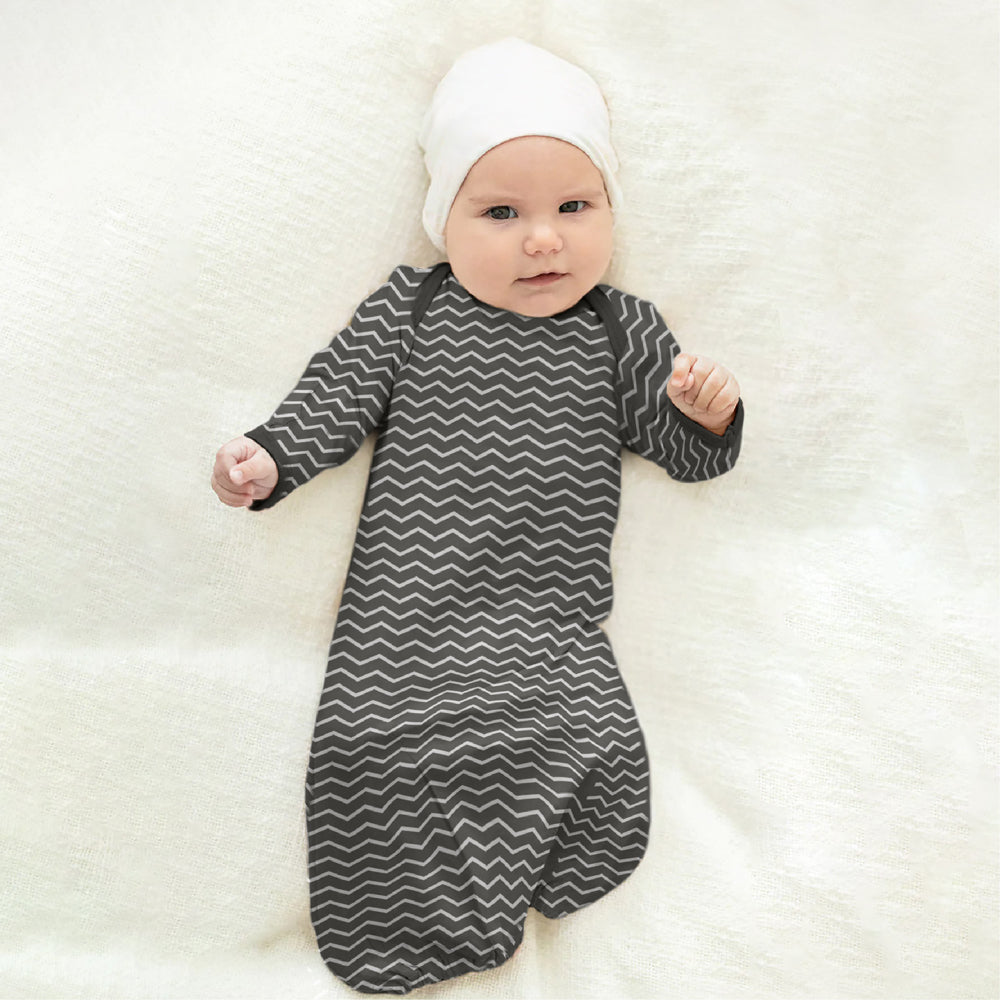 MOON Organic Sleep gown set of 2, Orange and Forest Print