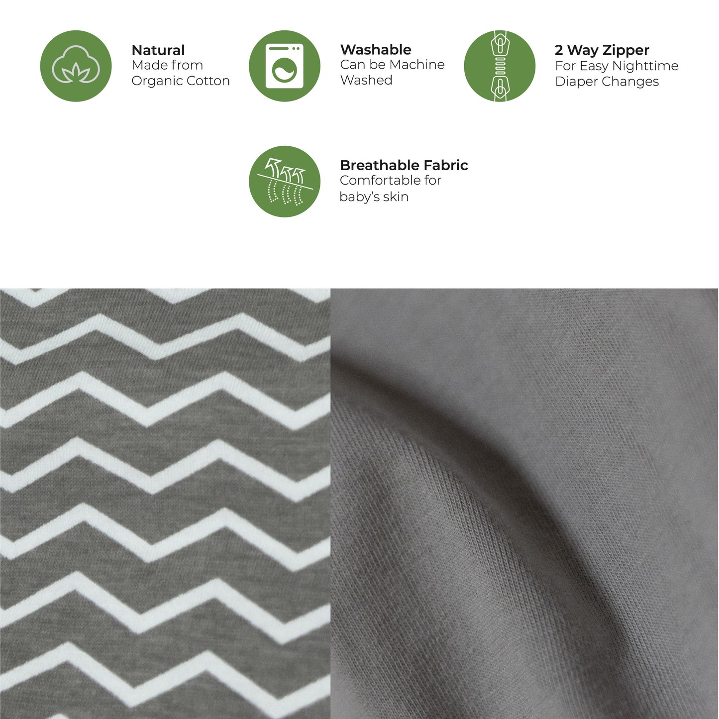 MOON Swing Circle / MOON Organic Sleep Gown Set of 2 (Grey and Zigzag Print) / MOON Tiny Tots Foot Rattle / MOON Baby Teether Rattle - Soft Ball