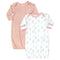 MOON Organic Sleep gown set of 2, Orange and Forest Print