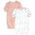 MOON Organic Sleep gown set of 2, Orange and Forest Print