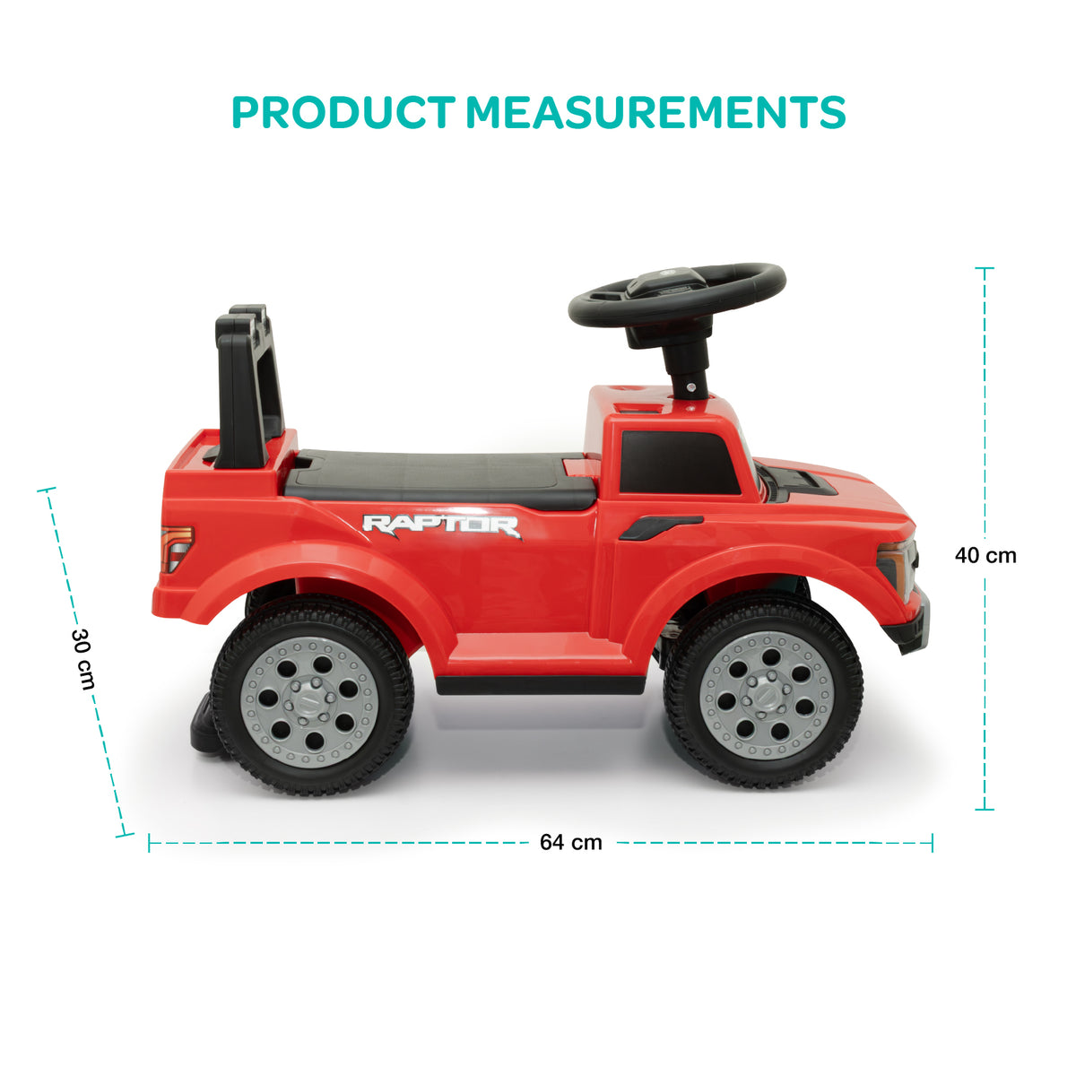 MOON Licensed Ford F150 Raptor Foot-to-Floor Ride-On Car for Toddlers,12-36 Months -Red — The Moon Brand product image
