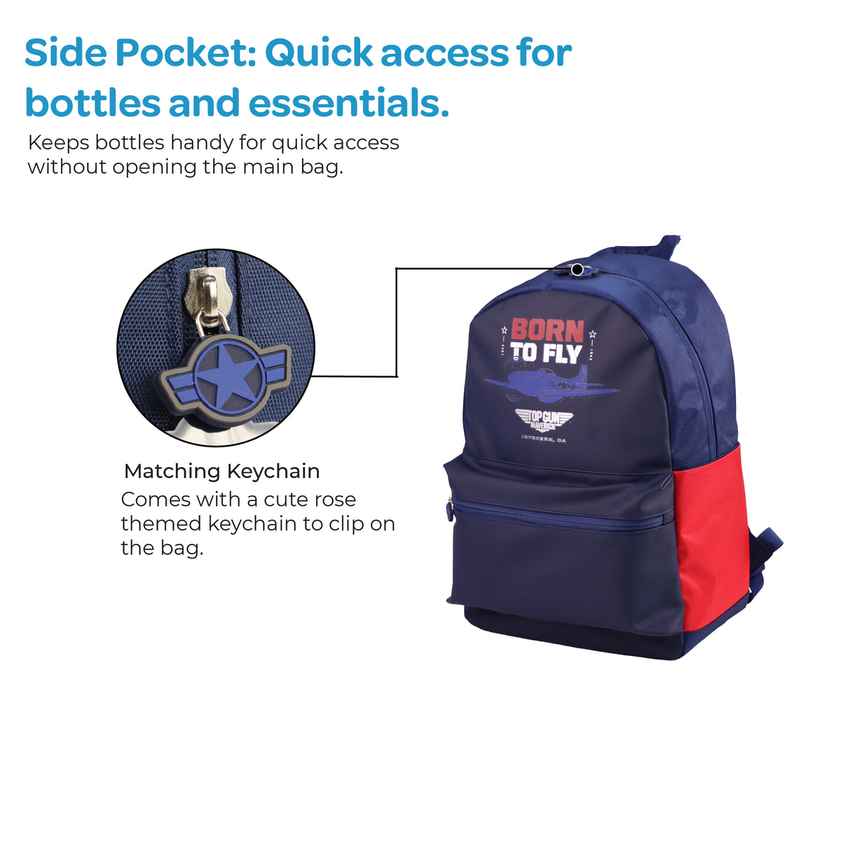 MOON Licensed Top Gun 3-in-1 Kids School Backpack Set