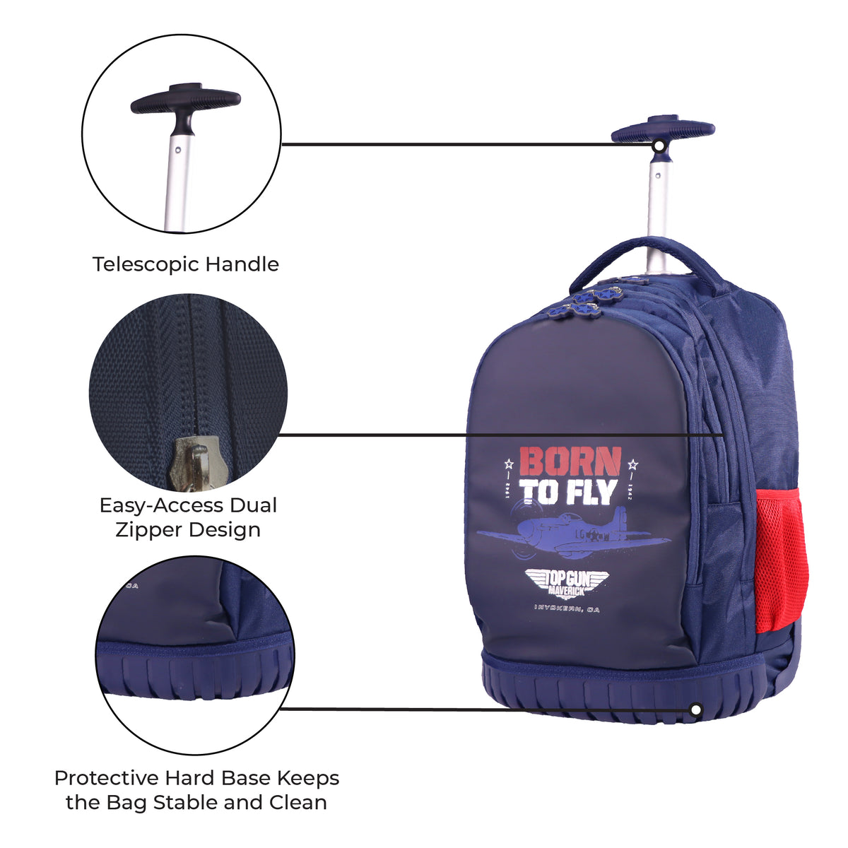 MOON Licensed Top Gun 3-in-1 Kids Trolley Set