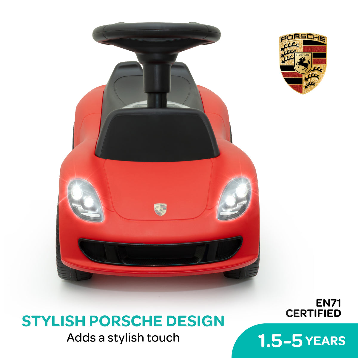 MOON Mini Motors Porsche Carrera GT Foot-to-Floor Ride-On ,1.5-5 Years -Red