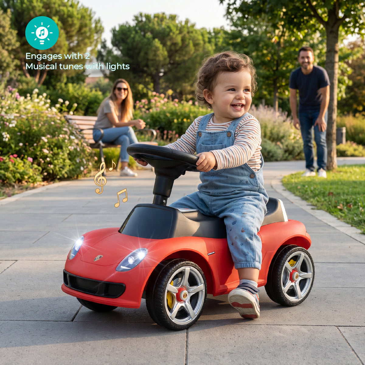 MOON Mini Motors Porsche Carrera GT Foot-to-Floor Ride-On ,1.5-5 Years -Red