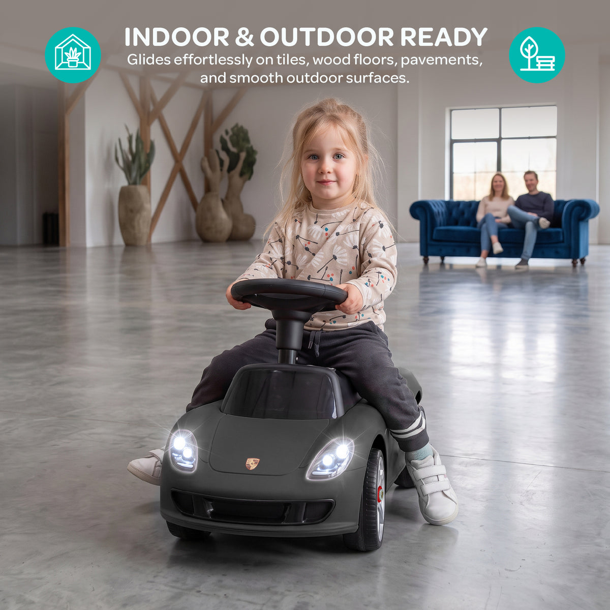 MOON Mini Motors Porsche Carrera GT Foot-to-Floor Ride-On ,1.5-5 Years-Black — The Moon Brand product image
