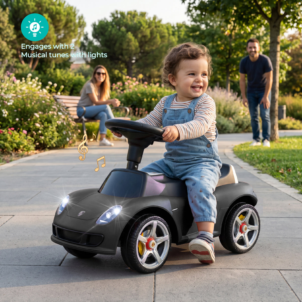 MOON Mini Motors Porsche Carrera GT Foot-to-Floor Ride-On ,1.5-5 Years-Black — The Moon Brand product image