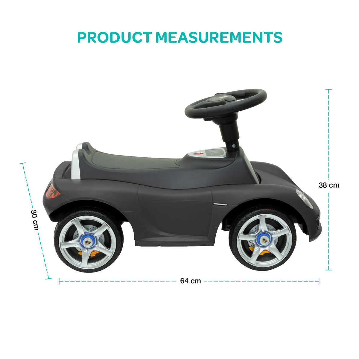 MOON Mini Motors Porsche Carrera GT Foot-to-Floor Ride-On ,1.5-5 Years-Black — The Moon Brand product image
