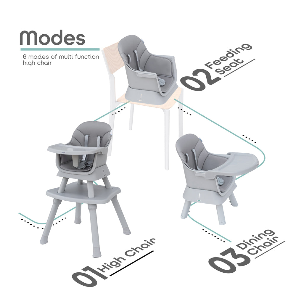 MOON 6 in 1 High Chair-Grey