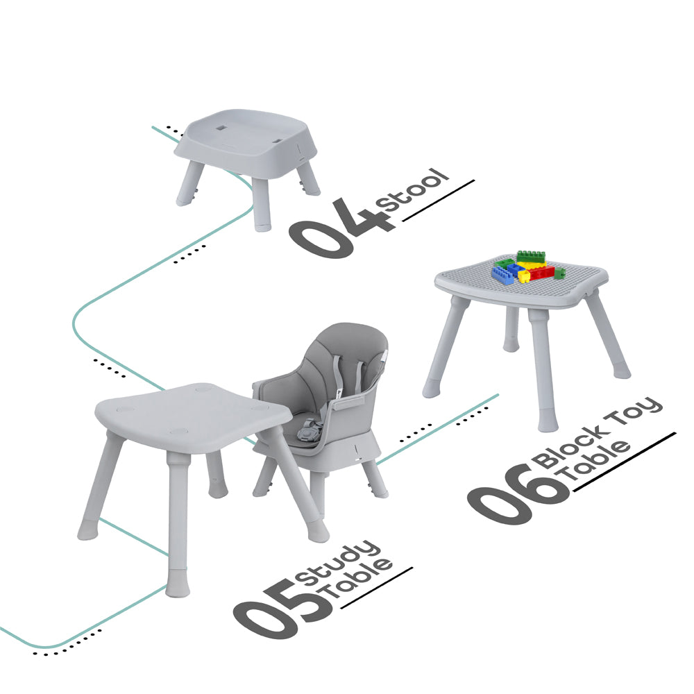 MOON 6 in 1 High Chair-Grey