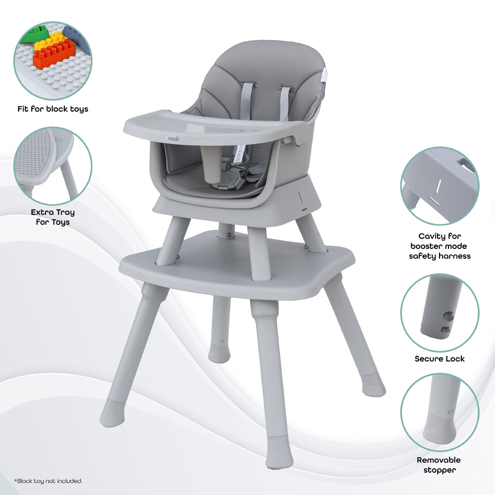 MOON 6 in 1 High Chair-Grey
