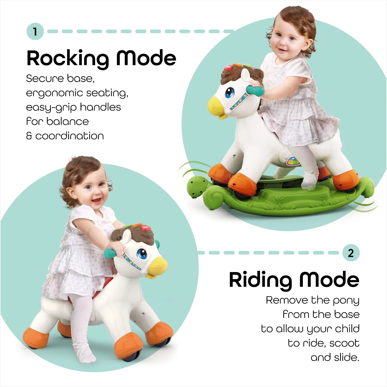 MOON 2 IN 1 ROCKING/RIDING PONY